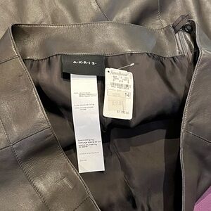 Akris Lamb Nappa Leather Skirt